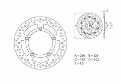 Disque de frein avant fixe Brembo Oro - 68B407B4 | BURGMAN ABS 400, AN 250, AN 400