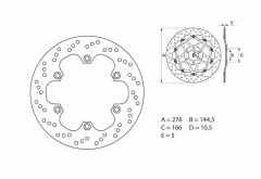 Disque de frein avant fixe Brembo Oro 68B407E9 | HONDA, TRIUMPH, DAELIM