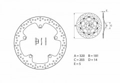 Disque de frein avant fixe marque Brembo Oro 168B407D7 | Moto BMW, INDIAN