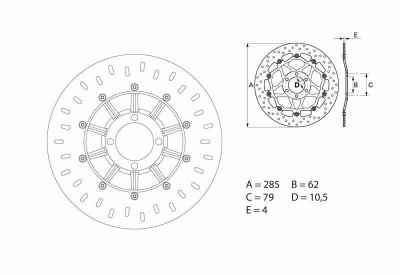 Disque de frein avant fixe marque Brembo Oro 68B407D2 | Compatible Motos BMW