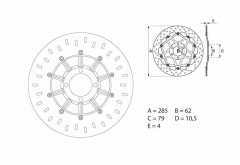 Disque de frein avant fixe marque Brembo Oro 68B407D2 | Compatible Motos BMW