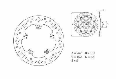 Disque de frein avant fixe Oro de Brembo - Prix par disque | Maxiscooter YAMAHA