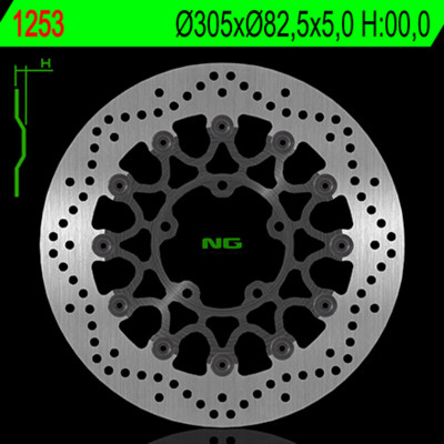 Disque de frein avant flottant : 1253 - Marque NG BRAKES | Moto TRIUMPH