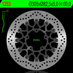 Disque de frein avant flottant : 1253 - Marque NG BRAKES | Moto TRIUMPH