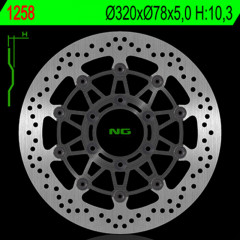 Disque de frein avant flottant : 1258 - Marque NG BRAKES | Moto TRIUMPH