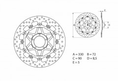 Disque de frein avant flottant marque Brembo Oro 78B40890 | Moto DUCATI