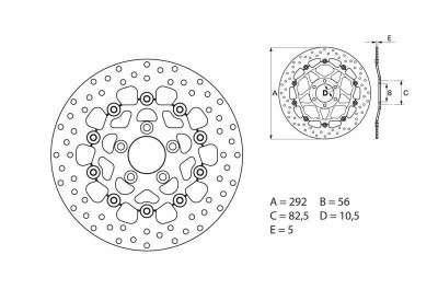 Disque de frein avant flottant Oro Brembo 78B40828 | Moto HARLEY DAVIDSON