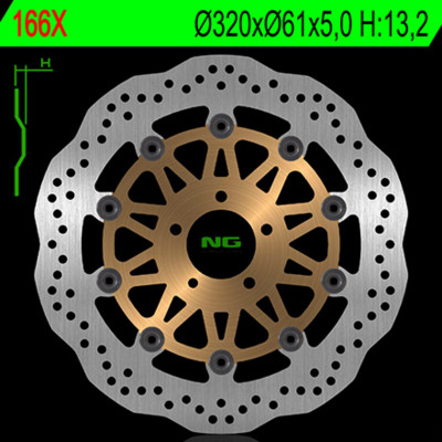 Disque de frein avant flottant pétale marque Ng BRAKES | Moto KAWASAKI