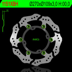 Disque de frein avant Ø270 pétale flottant NG BRAKES 1151XBH | KLX R 450, KX 125, 250, 450, KXF 250