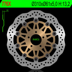 Disque de frein avant pétale flottant : 776X marque NG BRAKES | KAWASAKI