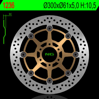 Disque de frein avant rond flottant NG BRAKES | RS 250, RAPTOR 650, 1000, V 650, 1000, XTRA 1000