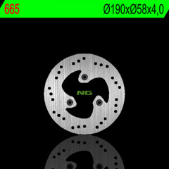 Disque de frein fixe : 665 marque NG Brakes | PEUGEOT, BETA, BENELLI, MALAGUTI