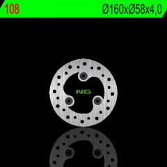 Disque de frein fixe avant gauche marque Ng BRAKES EX 160 IT 58 et 80 EP 4