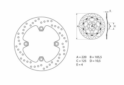 Disque de frein fixe Brembo Oro | CBR R 125, XR R 600, OUTLOOK 125, 150