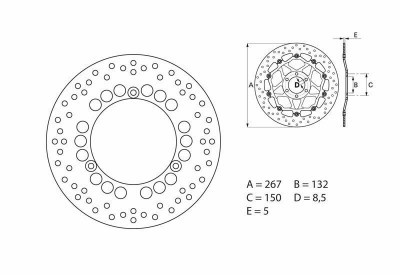 Disque de frein fixe Brembo Série Oro 68B407C4 | X-MAX 400, ABS YP R, TECH MAX, YP R