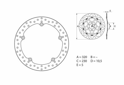 Disque de frein fixe Oro marque Brembo - Référence 68B407G7 | Moto HONDA