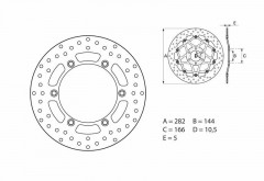 Disque de frein fixe Oro marque Brembo, Référence 68B407G4 | Moto MOTO GUZZI