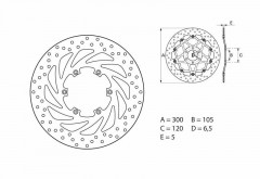 Disque de frein fixe Série Oro 68B407G5 marque Brembo | BMW, APRILIA, HUSQVARNA