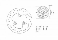 Disque de frein fixe SERIE ORO BREMBO - Prix unitaire, Référence 68B40715 | PEUGEOT, MALAGUTI