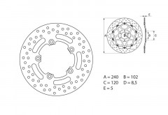 Disque de frein fixe Série Oro Brembo : 68B40760 | Moto, Maxiscooter PIAGGIO, APRILIA