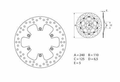 Disque de frein fixe Série Oro Brembo 68B407F0 | Motocross, Moto KTM, BETA