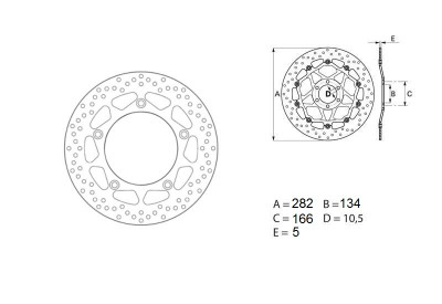Disque de frein fixe SERIE ORO Brembo 68B407F8 | TMAX 560, TECH MAX, T-MAX XP 530