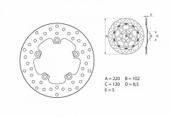 Disque de frein fixe Série Oro Brembo 68B407G6 | Moto APRILIA, BENELLI