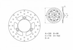 Disque de frein fixe SERIE ORO Brembo référence : 68B40729 | SIXTEEN UX 125