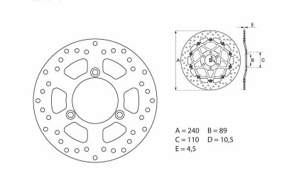Disque de frein fixe SERIE ORO Brembo, Référence 68B40770 | QUADRUNNER UH 200