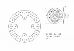 Disque de frein fixe Série Oro marque Brembo 68B407A3 | Compatible Moto KAWASAKI