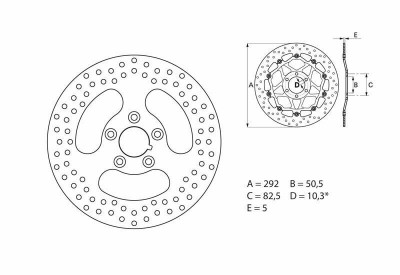 Disque de frein fixe Série Oro marque Brembo 68B407E0 | Moto HARLEY DAVIDSON
