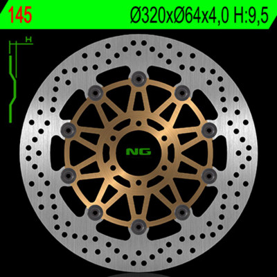 Disque de frein flottant avant droit marque Ng BRAKES 145 | Compatible Moto KTM