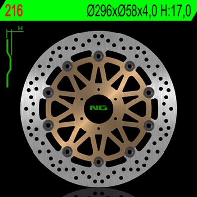 Disque de frein flottant avant gauche NG BRAKES - Modèle 216 | Moto HONDA