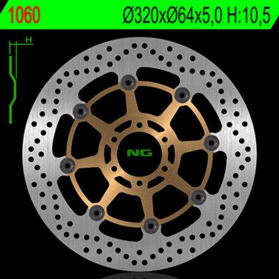 Disque de Frein Flottant Avant marque Ng BRAKES - Modèle 1060 | Compatible Moto, Motocross