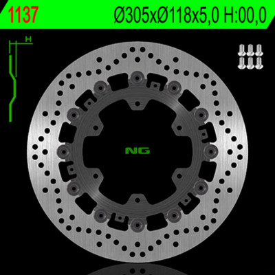 Disque de frein flottant avant marque Ng BRAKES | Compatible Motos BMW