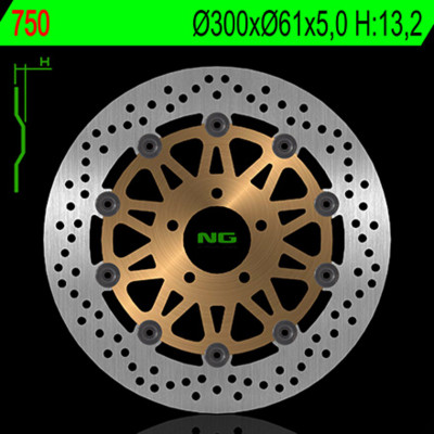Disque de frein flottant avant marque NG BRAKES | KAWASAKI, SUZUKI, TRIUMPH, YAMAHA