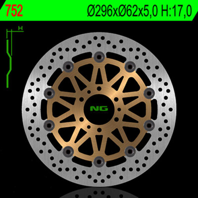 Disque de frein flottant avant marque Ng BRAKES 752 | Compatible Motos HONDA