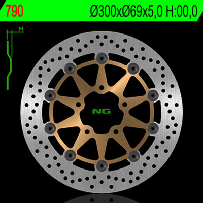 Disque de frein flottant avant NG BRAKES | GSX R 600, 750, 1000 - Modèle 790
