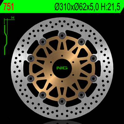 Disque de frein flottant avant NG BRAKES 751 | CBR RR FIREBLADE 900 '98-'99
