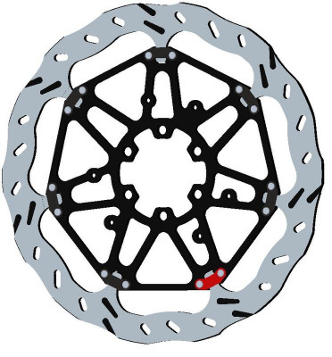 Disque de frein flottant EPTA Wave Pétale, marque Braking : EP117R | BMW, MOTO GUZZI