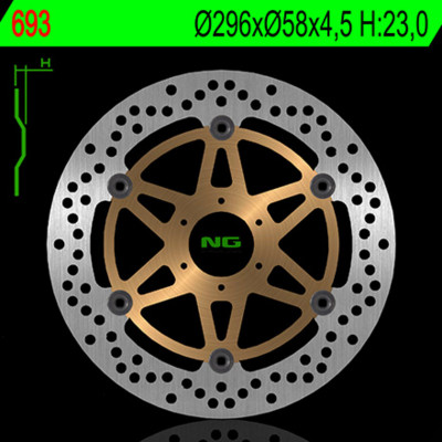 Disque de frein flottant NG BRAKES 693, Avant Droit & Gauche | HORNET F 600