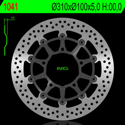 Disque de frein flottant NG BRAKES Avant Droit & Gauche : 1041 | GSX R 600, 750, 1000