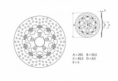 Disque de frein flottant Oro marque Brembo : 78B40822 | Moto HARLEY DAVIDSON