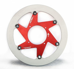 Disque de frein flottant rouge en fonte Aeronal Beringer | KX 250, 450, KXF 250, 450