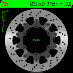 Disque de frein semi-flottant rond, NG BRAKE DISC : 725 | LC4 640, SMC 690, SMC-R, SMR, SUPERMOTO