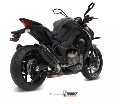 Silencieux double Suono inox brossé noir casquette carbone Mivv | Z 1000, Z ABS 1000, Z R 1000
