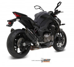Silencieux double Suono inox brossé noir casquette carbone Mivv | Z 1000, Z ABS 1000, Z R 1000