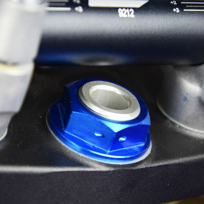 Ecrou colonne de direction bleu Scar | Motocross HONDA, SUZUKI, YAMAHA, FANTIC