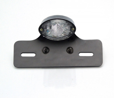 Feu arrière noir oval universel avec support de plaque Vparts