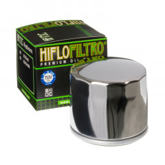 Filtre à huile Chromé HF172C marque Hiflofiltro | Compatible HARLEY DAVIDSON